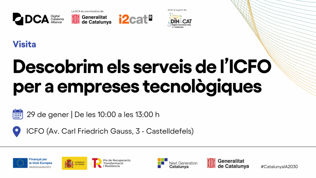 Cartell de difusió de la visita a l'ICFO per a mmbres de la DCA