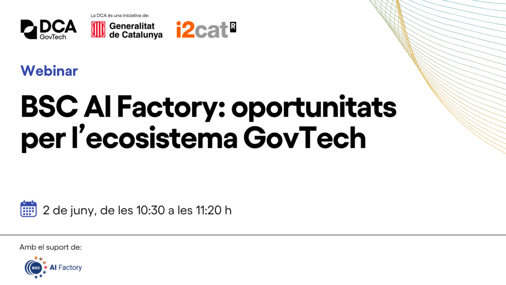 Imatge promocional del webinar BSC AI Factory: oportunitats per l’ecosistema GovTech